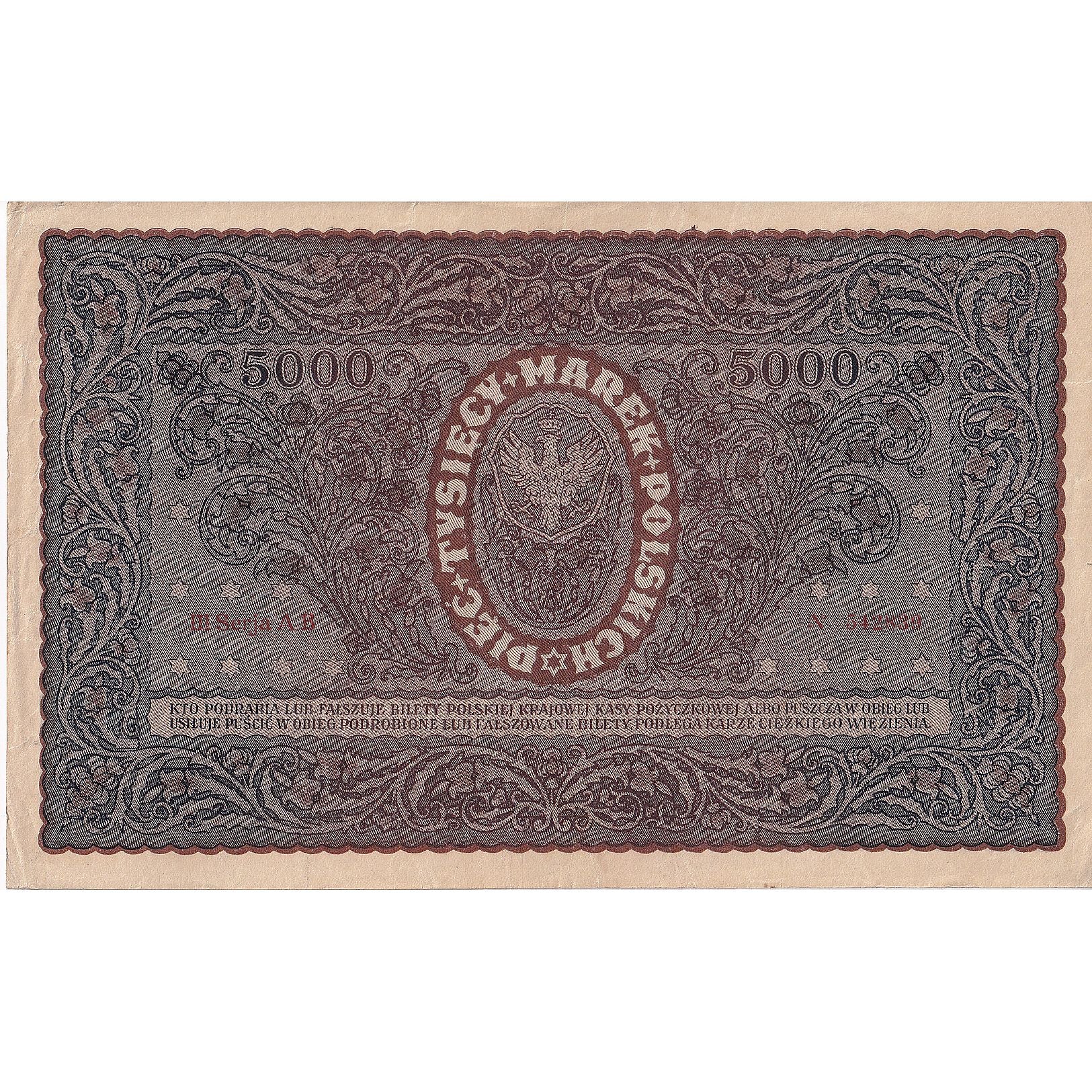 Poland, 5000 Marek, 1920, 1920-02-07, KM:31, EF(40-45)