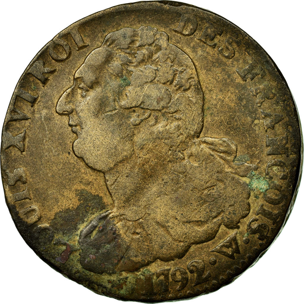 Coin, France, 2 sols françois, 2 Sols, 1792, Lille, VF(30-35), Bronze