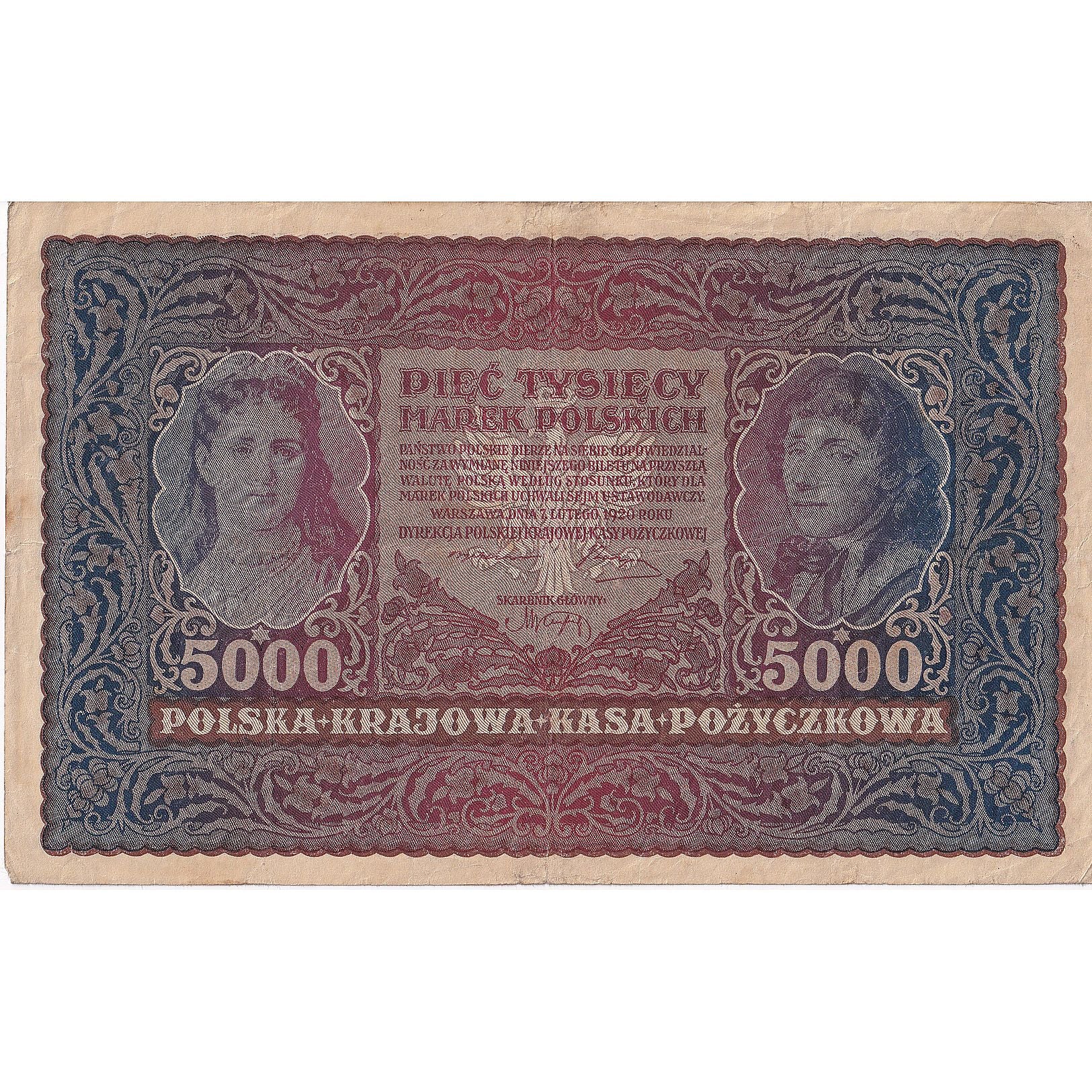 Polska, 5000 Marek, 1920, 1920-02-07, KM:31, EF(40-45)