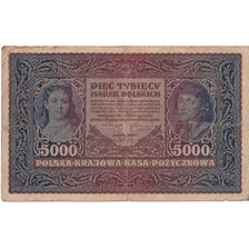 Poland, 5000 Marek, 1920, 1920-02-07, KM:31, VG(8-10)