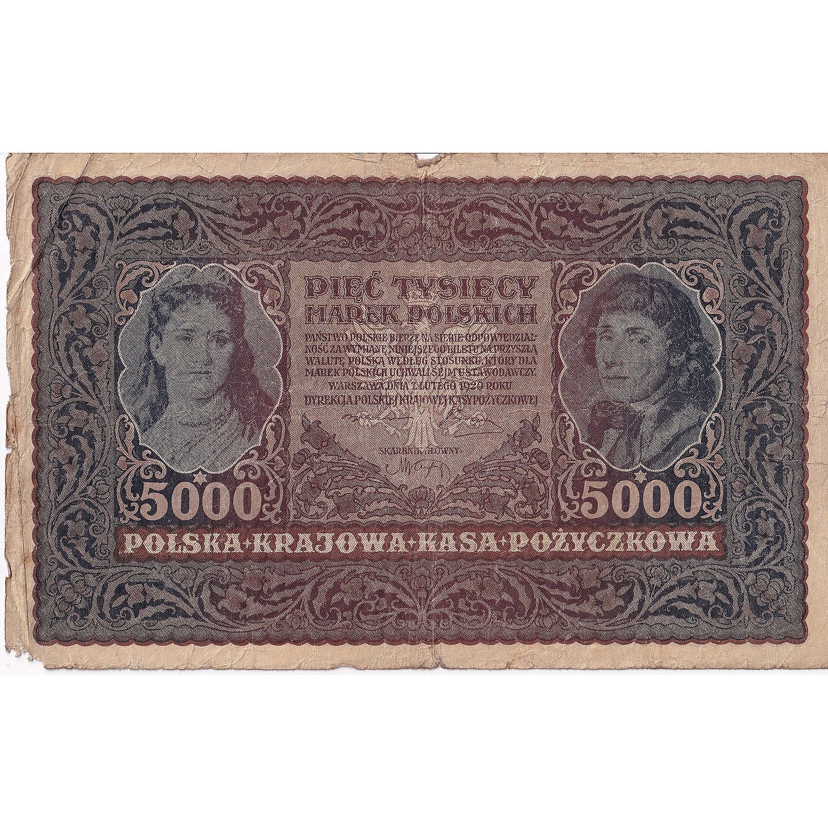Polonia, 5000 Marek, 1920, 1920-02-07, KM:31, B