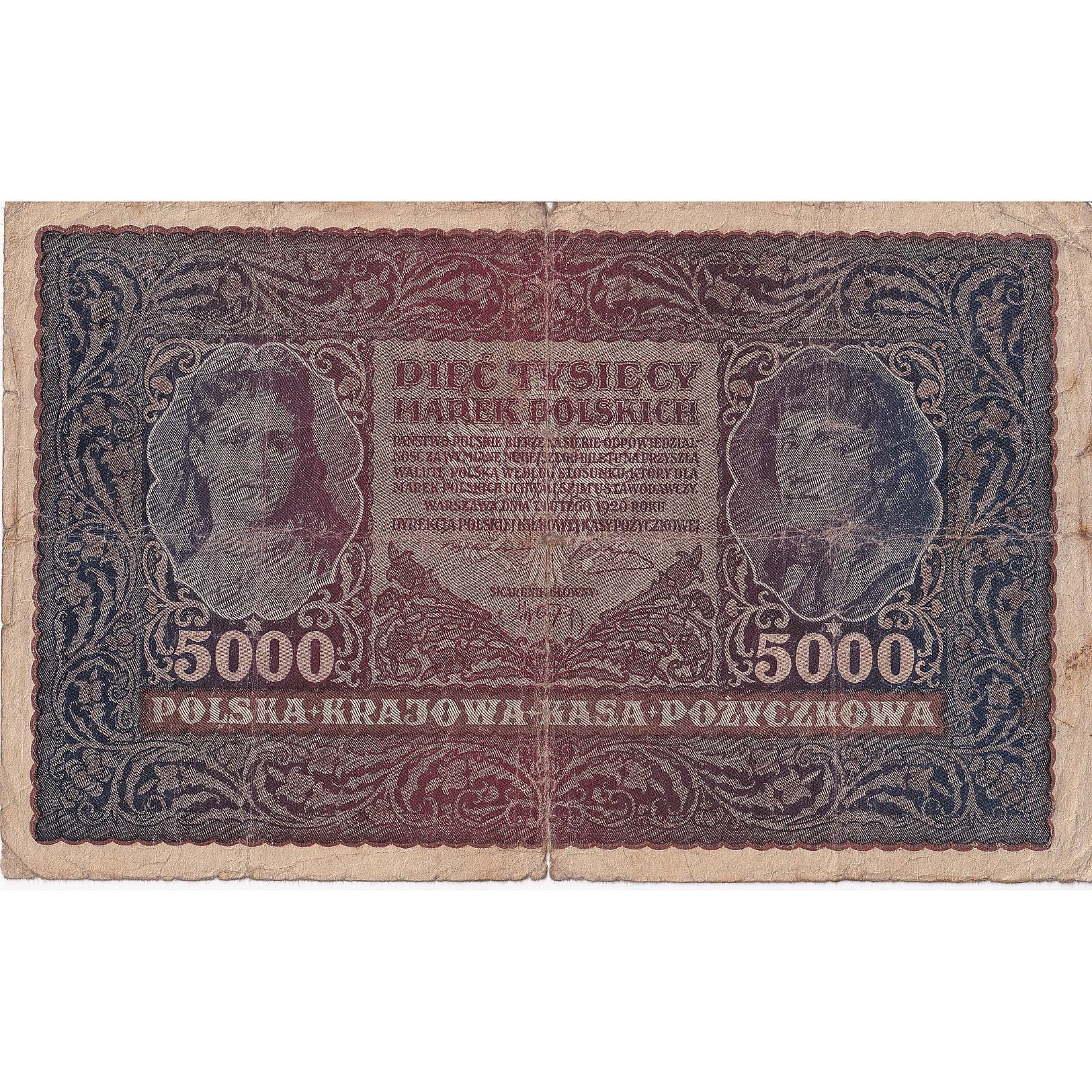 Polska, 5000 Marek, 1920, 1920-02-07, KM:31, VG(8-10)