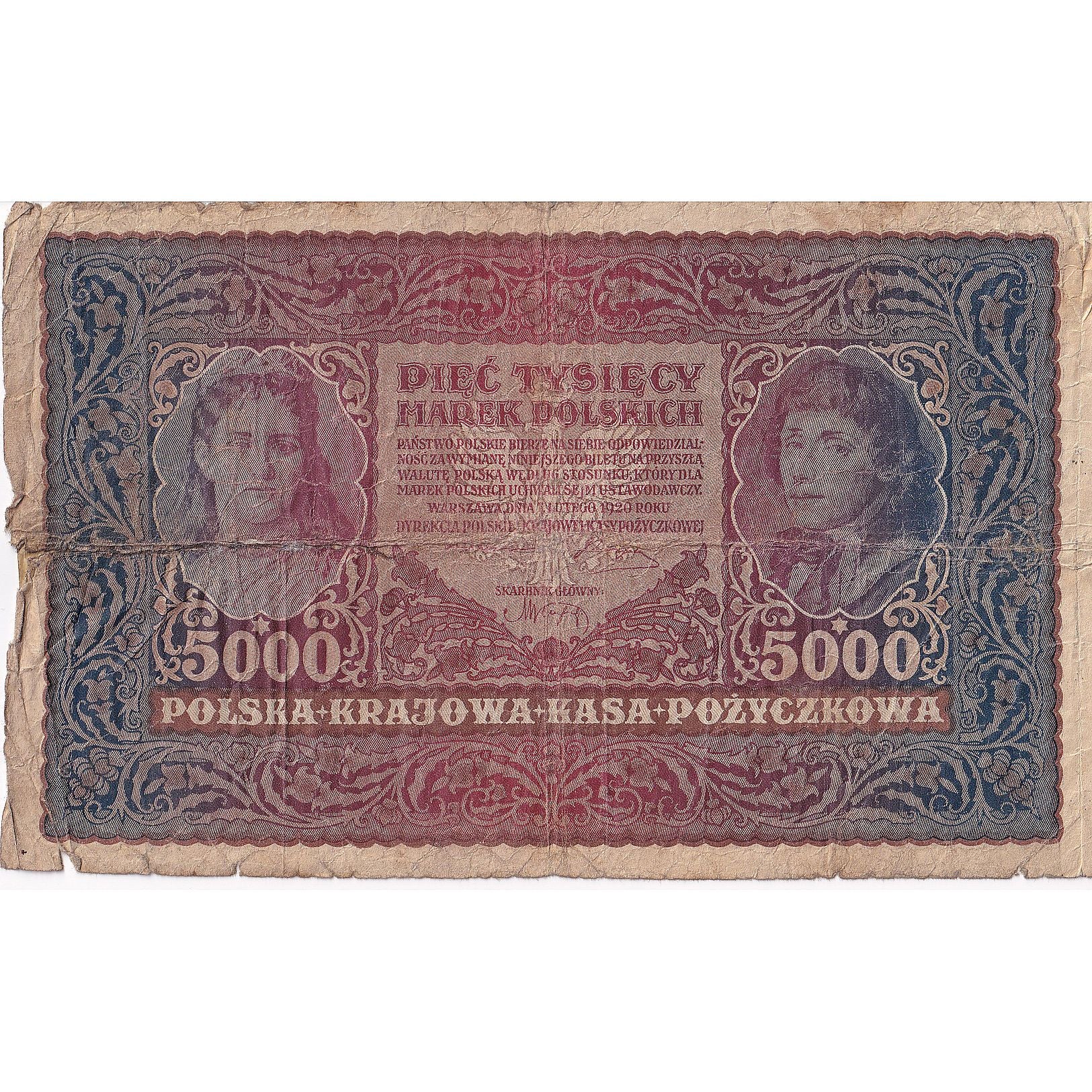 Polen, 5000 Marek, 1920, 1920-02-07, KM:31, GE