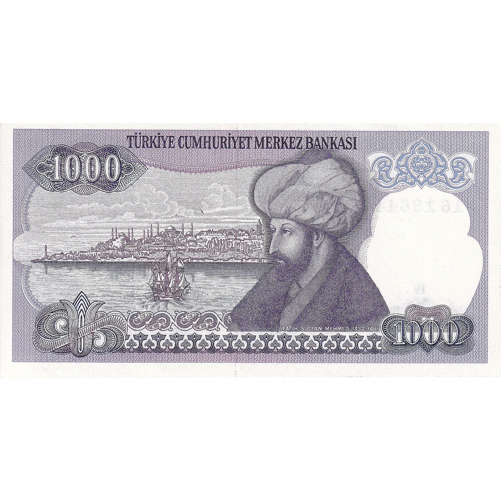Turkey, 1000 Lira, L.1970, KM:196, UNC(65-70)