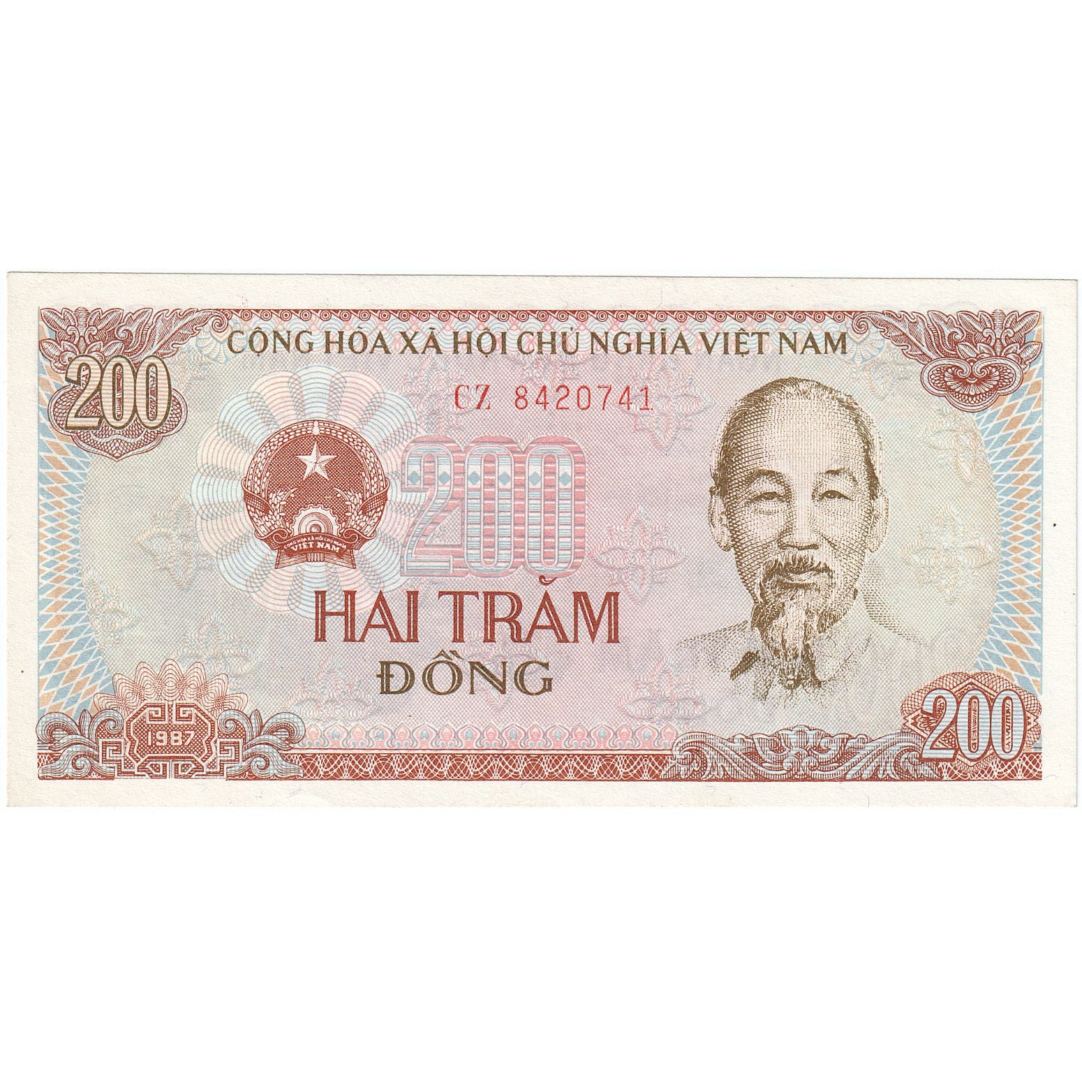 Vietnam, 200 D<ox>ng, 1987, KM:100a, UNZ
