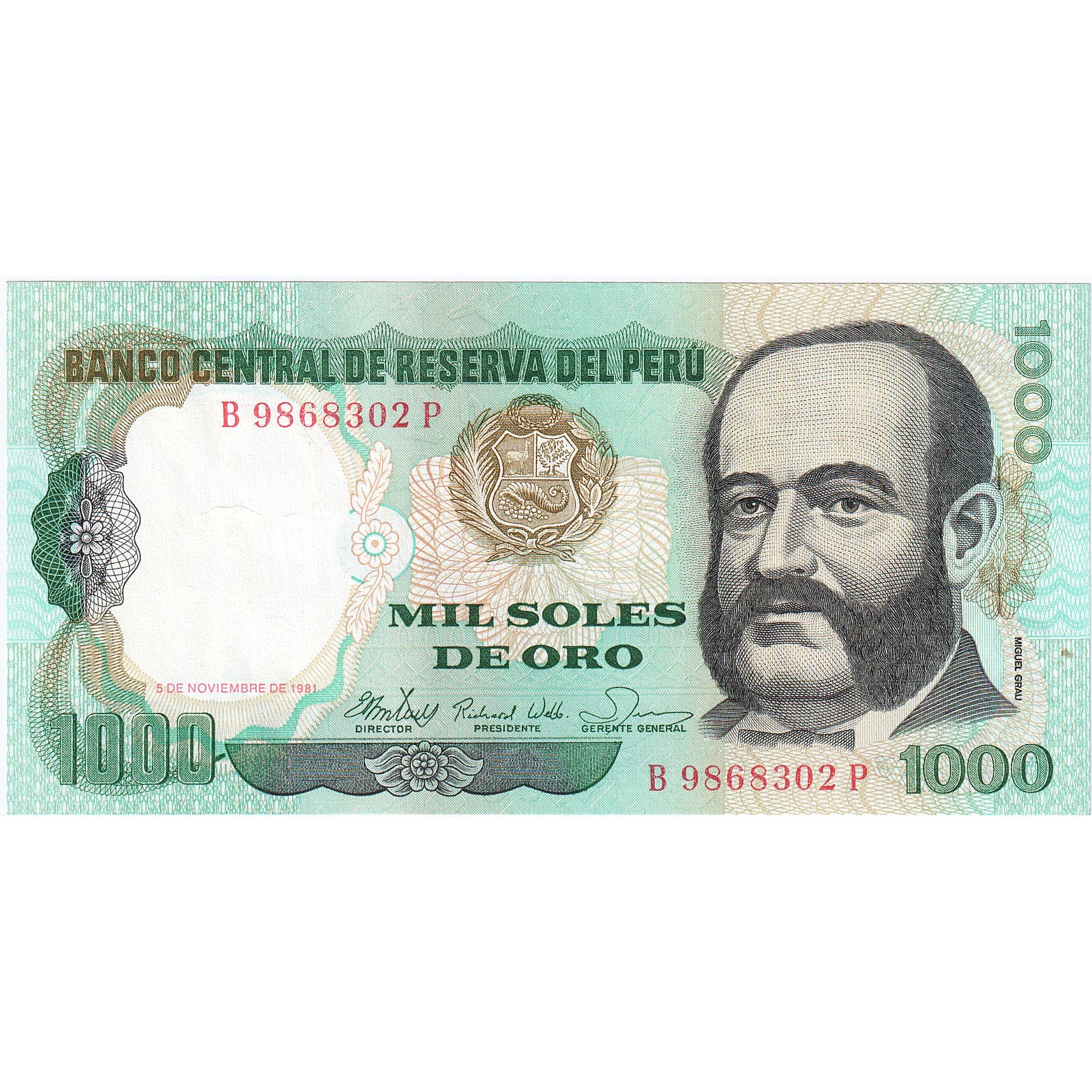 Peru, 1000 Soles De Oro, 1981, 1981-11-05, KM:122a, UNC(65-70)