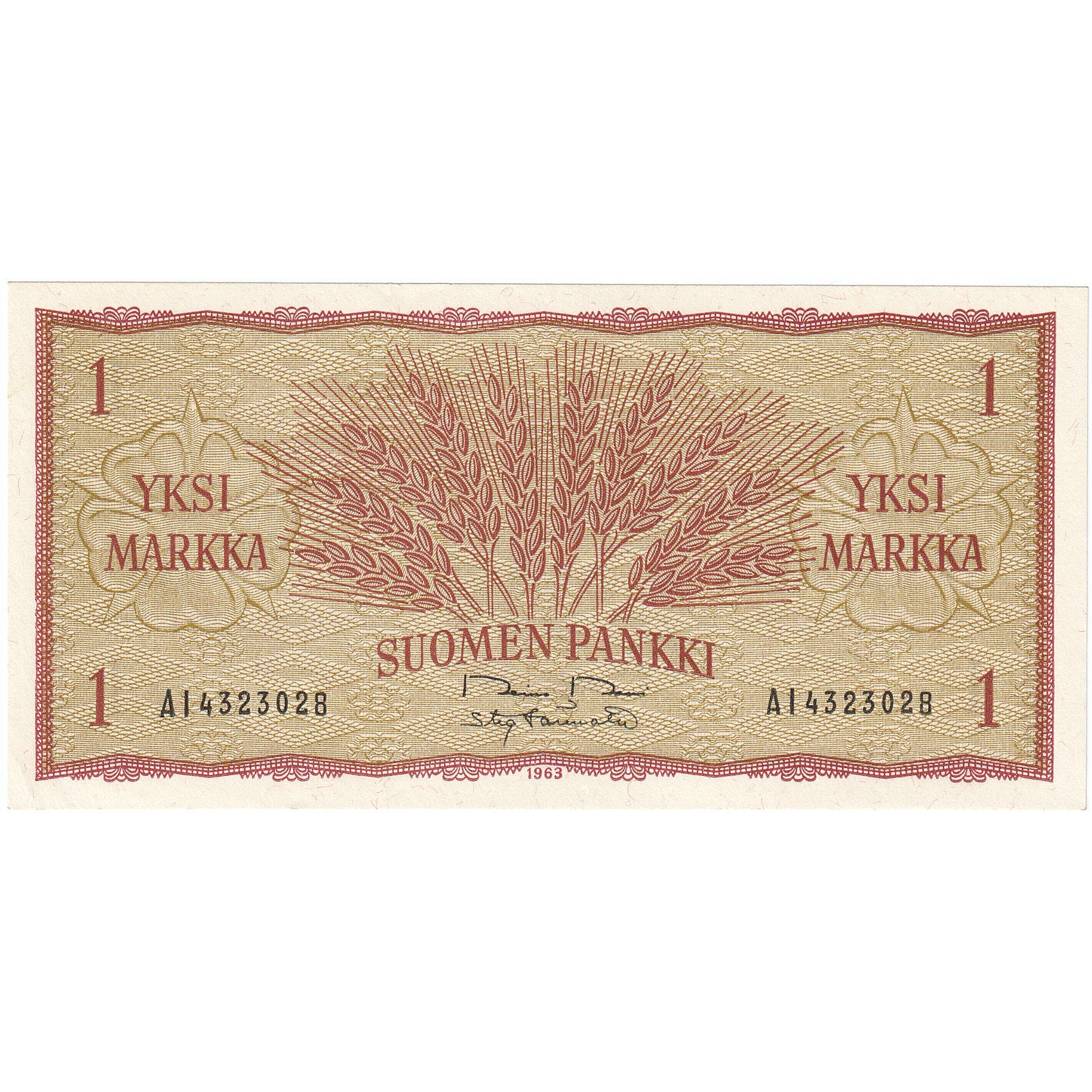 1 Markka, 1963, Finlandia, KM:98a, UNC