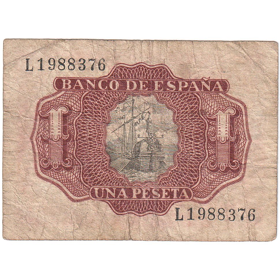 1 Peseta, España, 1953-07-22, KM:144a, RC