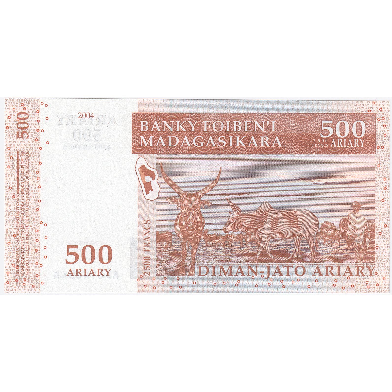 Madagascar, 500 Ariary, KM:88b, UNC(65-70)