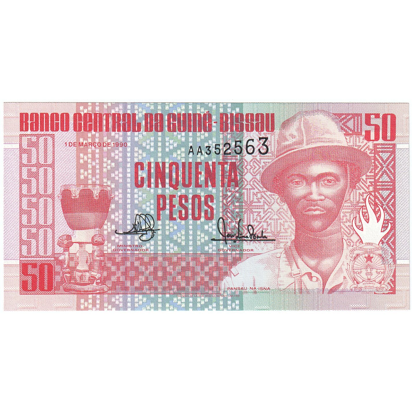 Guiné-Bissau, 50 Pesos, 1990-03-01, KM:10, UNC(65-70)