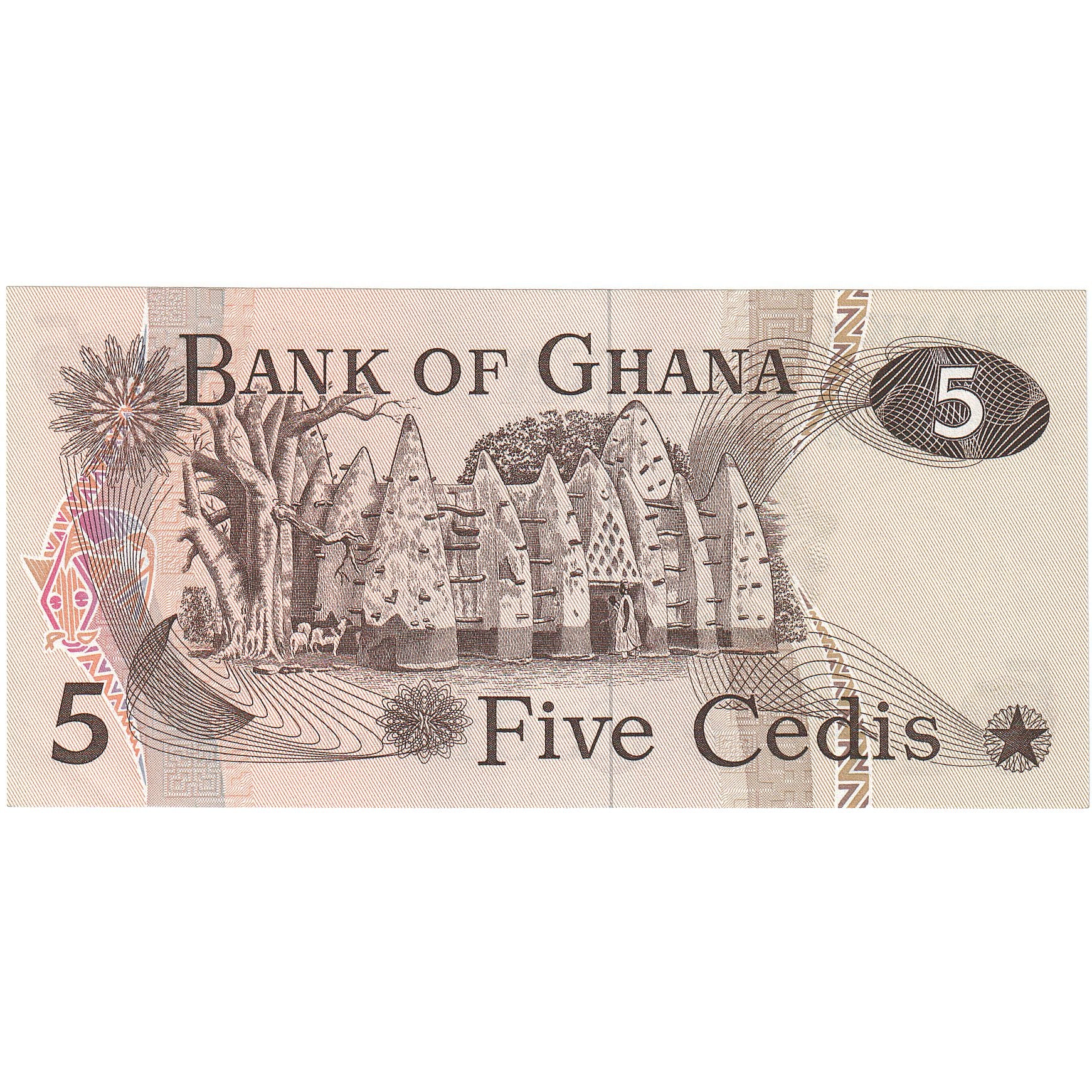 Ghana, 5 Cedis, 1977, 1977-07-04, KM:15b, NEUF