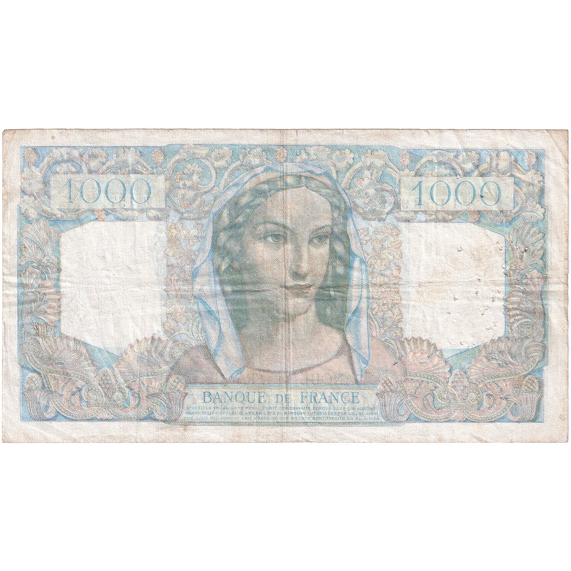 Francia, 1000 Francs, Minerve et Hercule, H.157, MB, Fayette:41.9, KM:130a