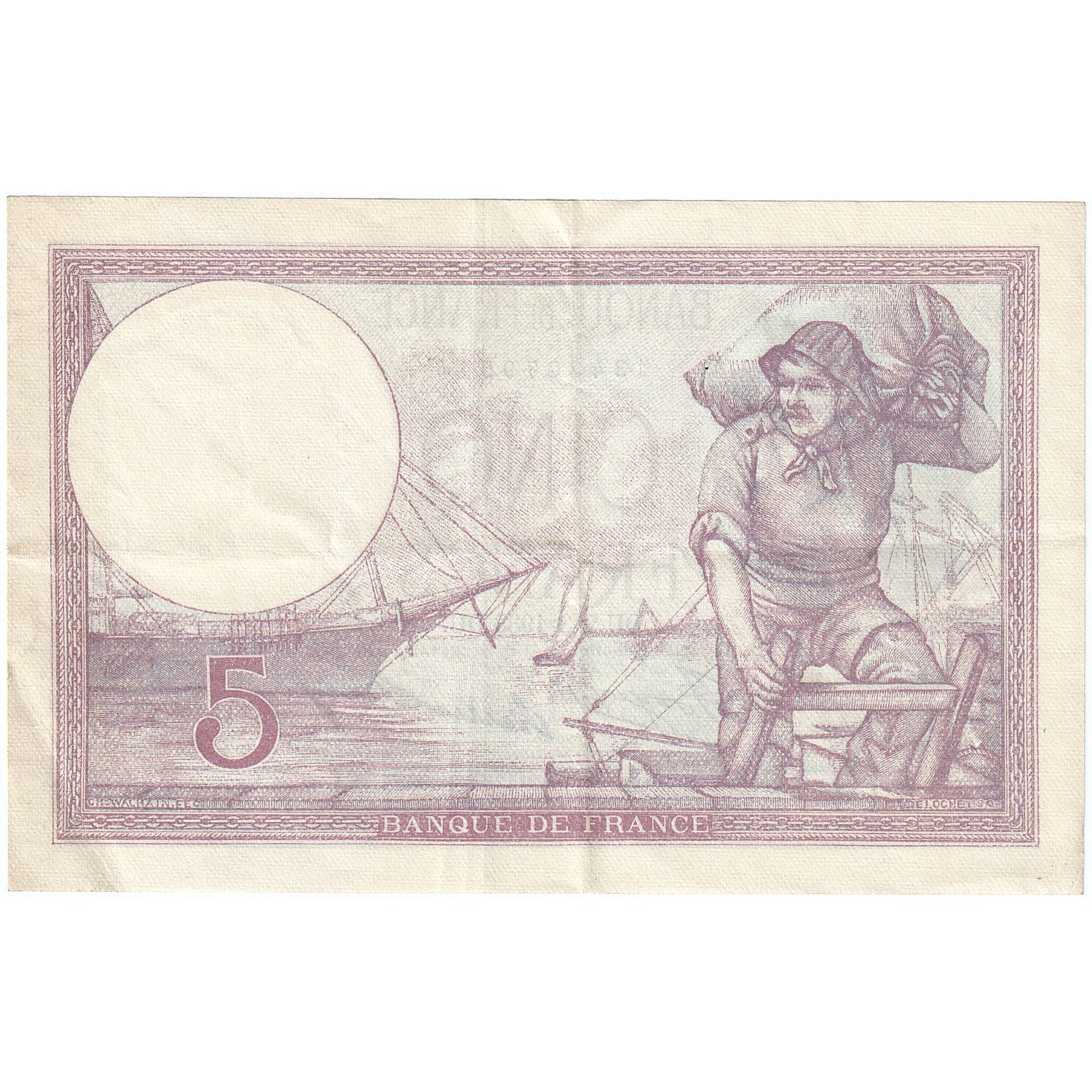 Frankreich, 5 Francs, Violet, 1933, E.53724, VZ, Fayette:3.17, KM:72e