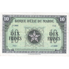 Morocco, 10 Francs, 1944, 1944-03-01, KM:25a, AU(50-53)