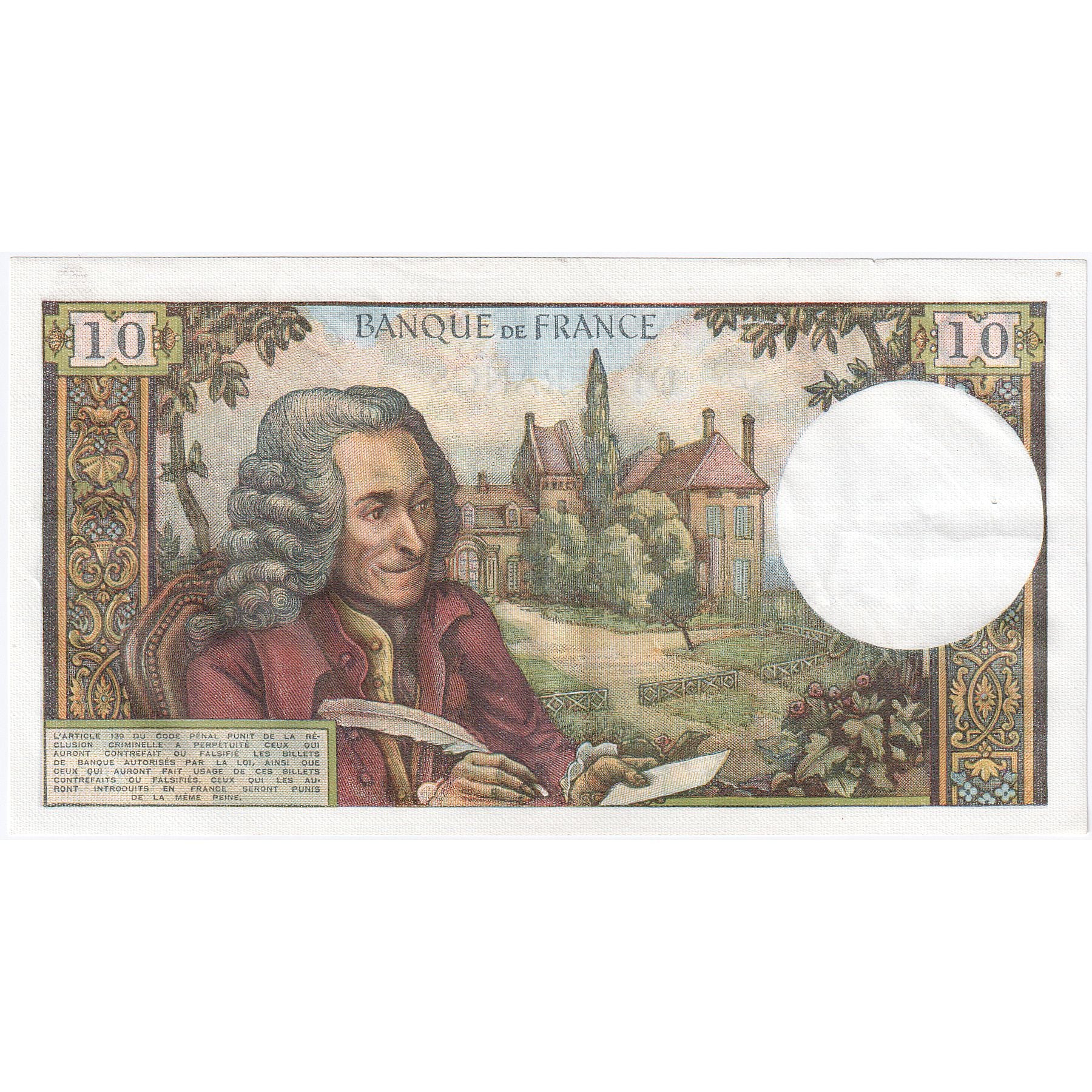 Frankreich, 10 Francs, Voltaire, 1968, N.420, VZ, Fayette:62.33, KM:147c