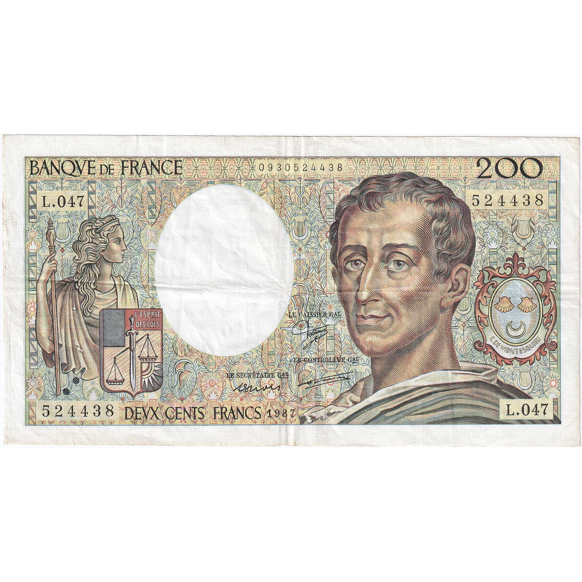 Frankrijk, 200 Francs, Montesquieu, 1987, L.047, TB+, Fayette:70.07, KM:155b