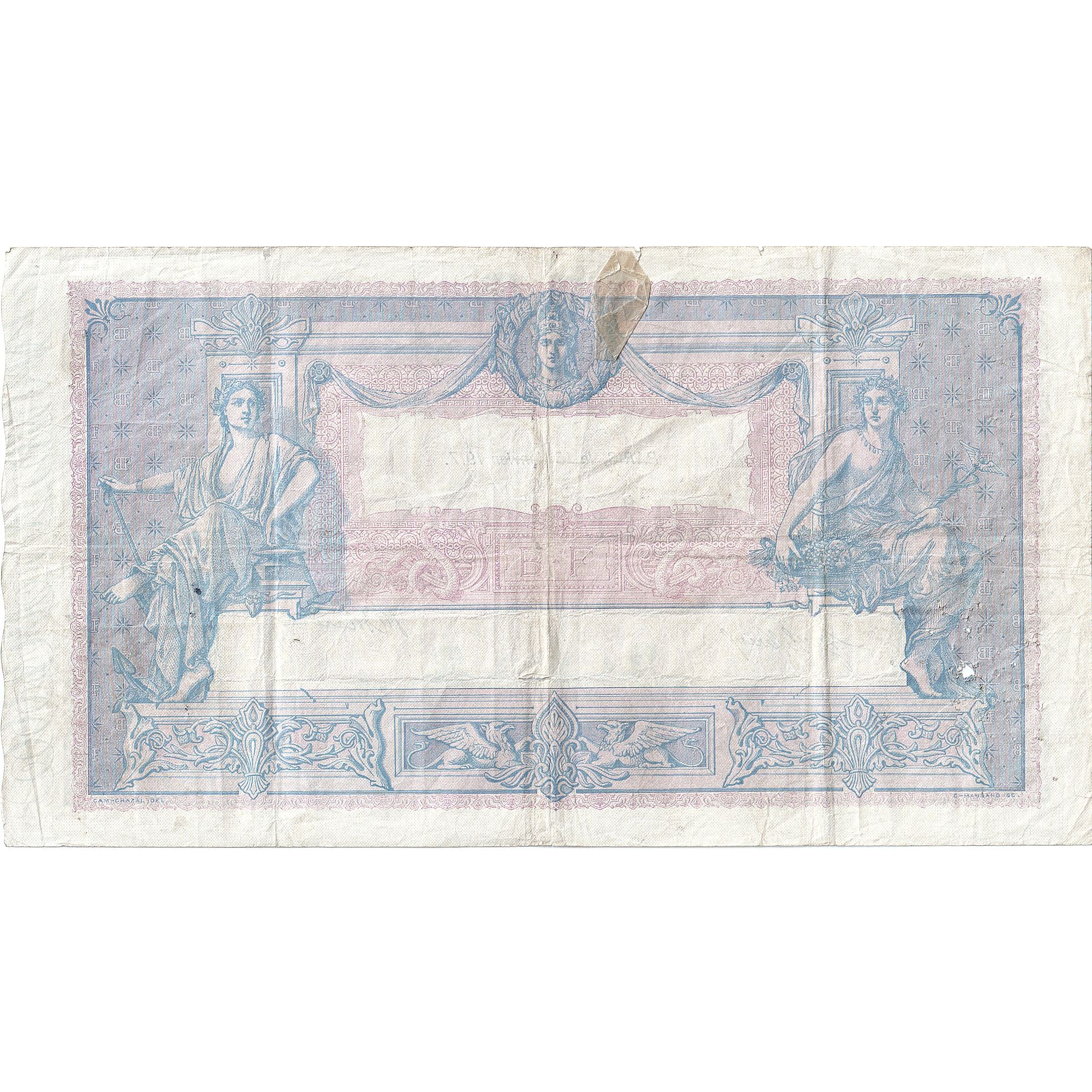 Frankrijk, 1000 Francs, Bleu et Rose, 1917-01-13, K.991, TB