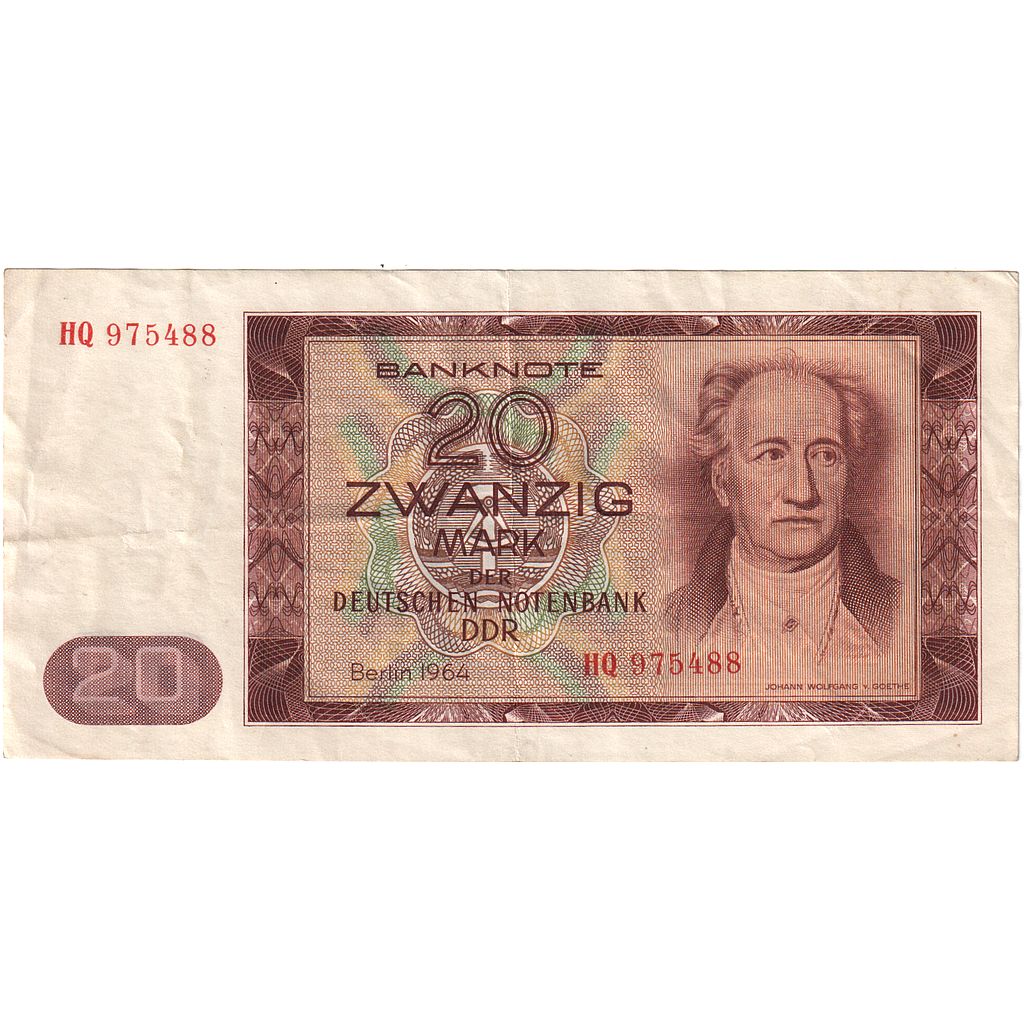 Germany - Democratic Republic, 20 Mark, 1964, KM:24a, AU(55-58)