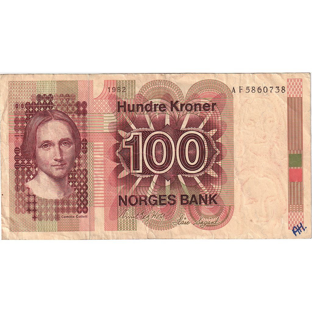 Norway, 100 Kroner, 1982, KM:41c, VF(20-25)