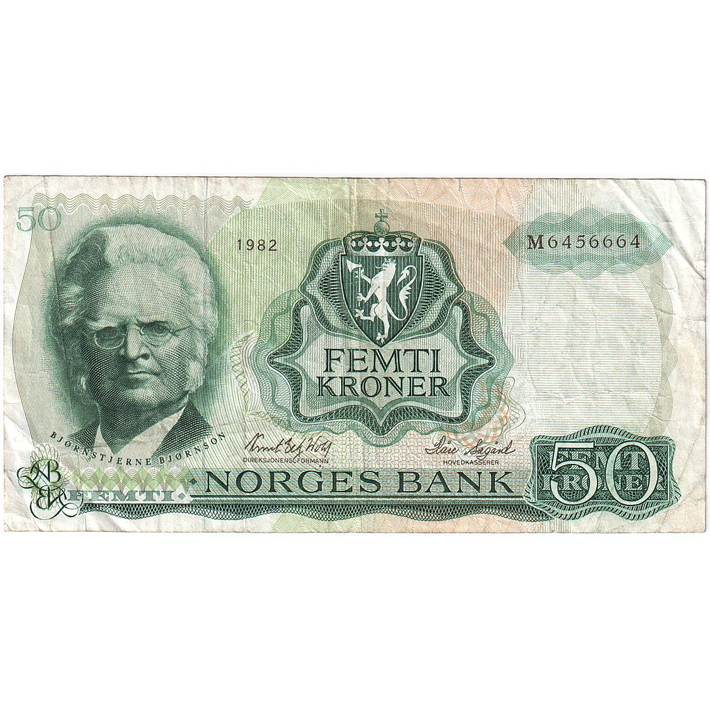 Norway, 50 Kroner, 1982, KM:37D, VF(20-25)