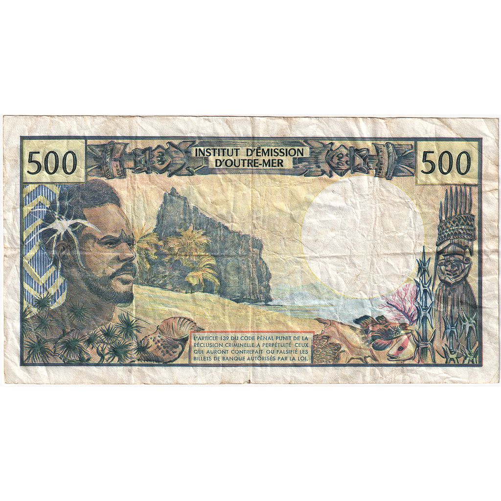 French Pacific Territories, 500 Francs, 1990, KM:1a, VF(30-35)