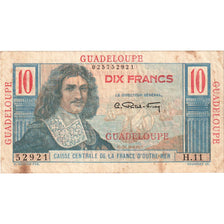 Guadeloupe, 10 Francs, Undated (1947-49), H.11 52921, VF(20-25), KM:32