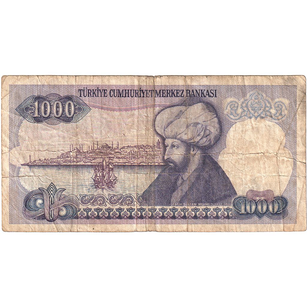 Turkije, 1000 Lira, KM:196, B