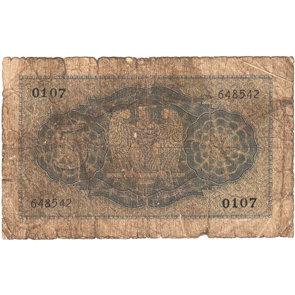 Italy, 5 Lire, KM:28, VG(8-10)
