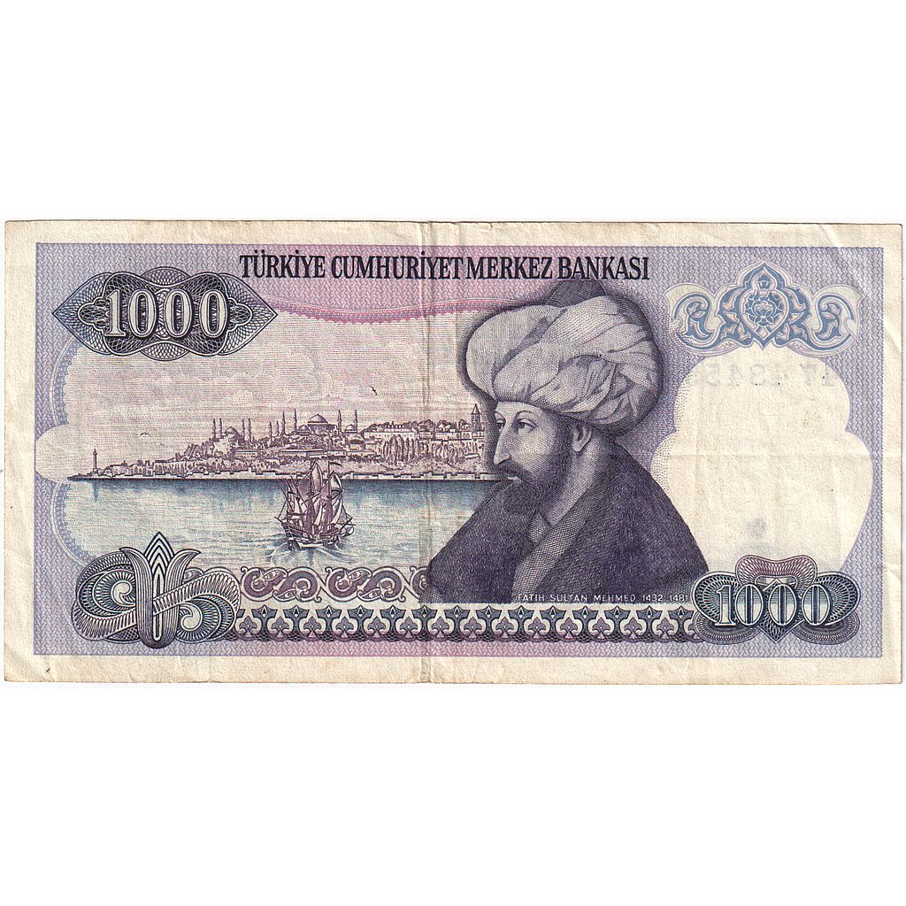 Turkey, 1000 Lira, L.1970, KM:196, EF(40-45)