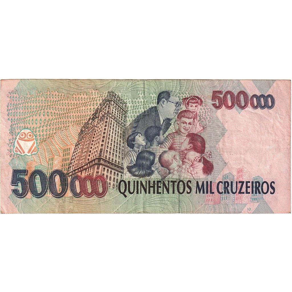 Brazil, 500,000 Cruzeiros, 1993, KM:236c, EF(40-45)