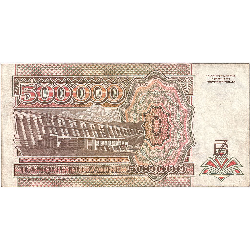 Zaire, 500,000 Zaïres, 1992, 1992-03-15, KM:43a, EF(40-45)