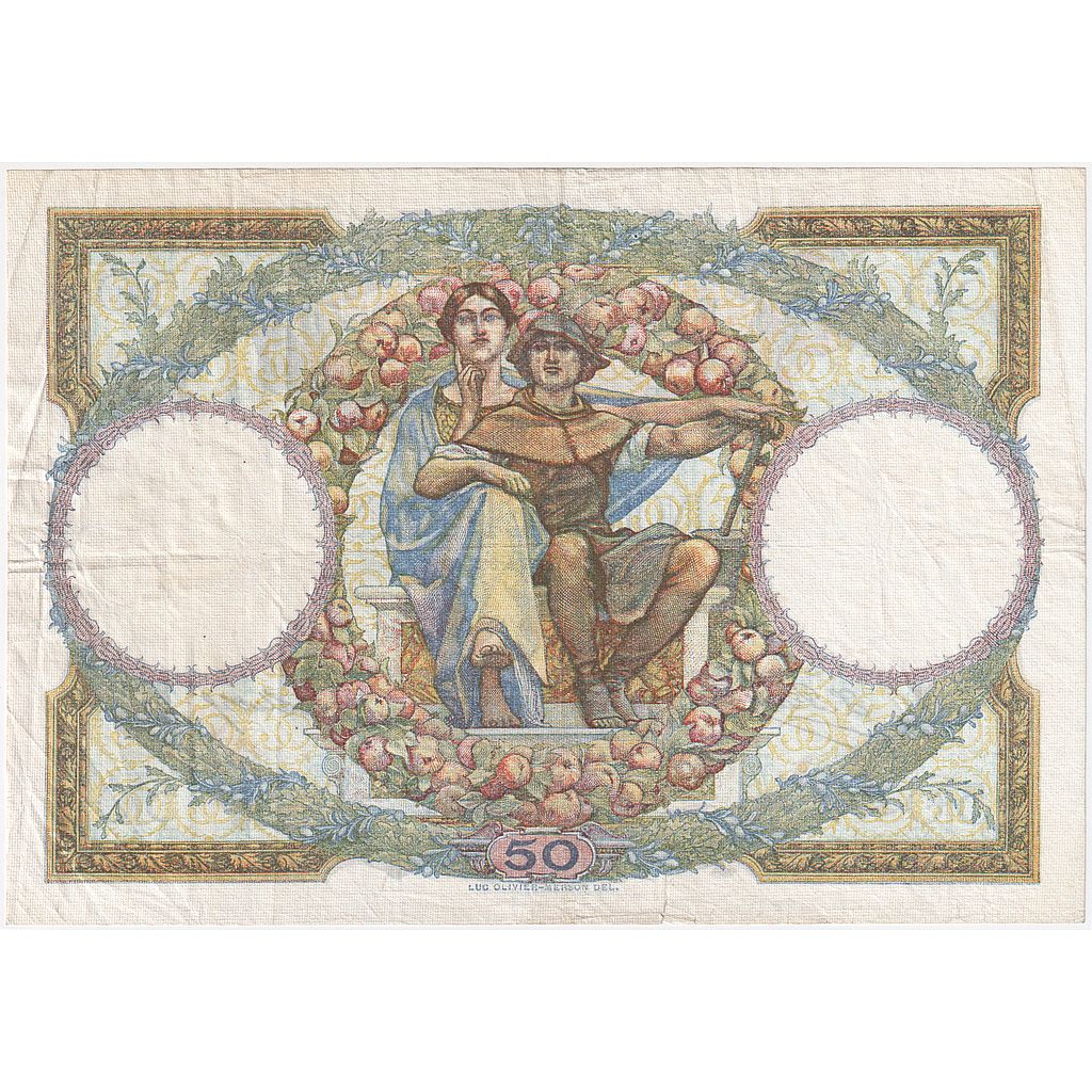 Francia, 50 Francs, Luc Olivier Merson, 1929, X.4183, MBC, Fayette:15.3, KM:77a