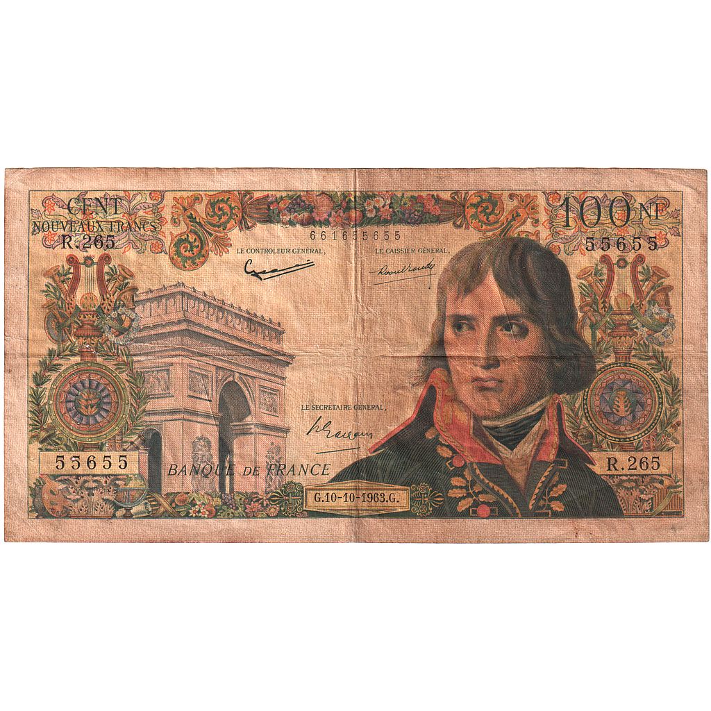 France, 100 Nouveaux Francs, Bonaparte, 1963, R.265, VF(20-25), Fayette:59.23