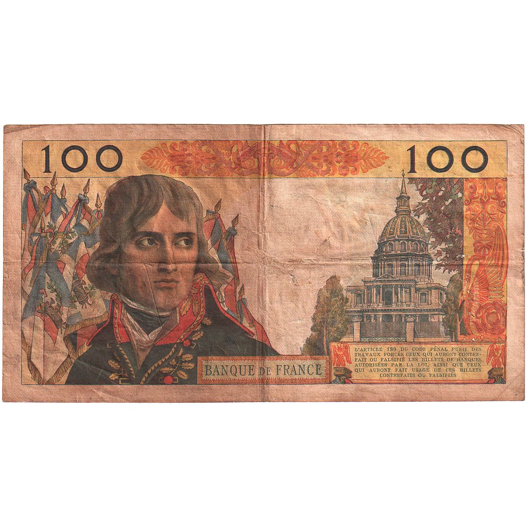 France, 100 Nouveaux Francs, Bonaparte, 1963, R.265, VF(20-25), Fayette:59.23