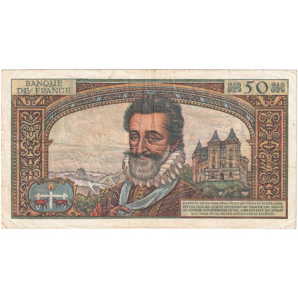 France, 50 Nouveaux Francs, Henri IV, 1959, N.37, TTB, Fayette:58.4, KM:143a