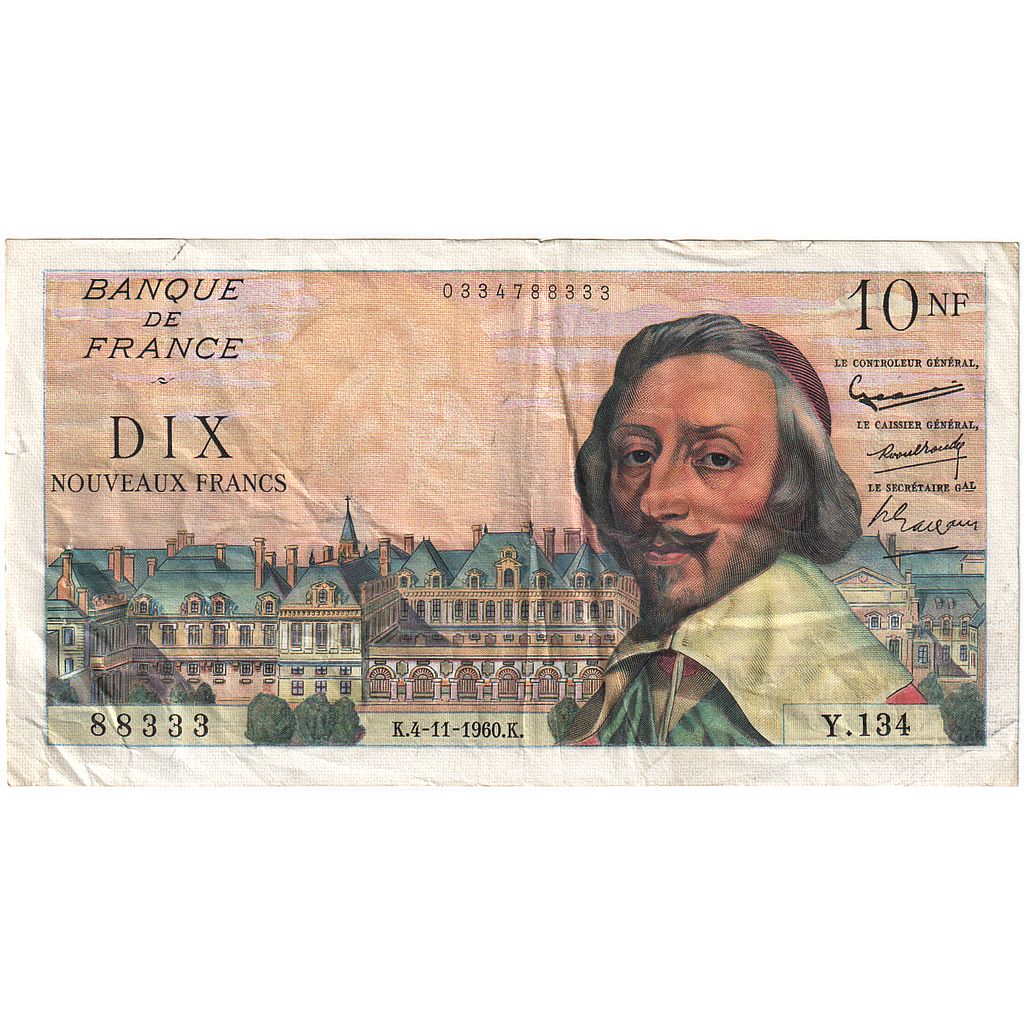 France, 10 Nouveaux Francs, 1960, Y.134, TB, Fayette:57.11, KM:142a