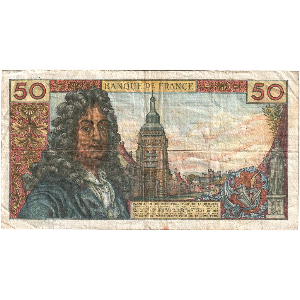 Francia, 50 Francs, Racine, 1975, S.283, BC, Fayette:64.31, KM:148e