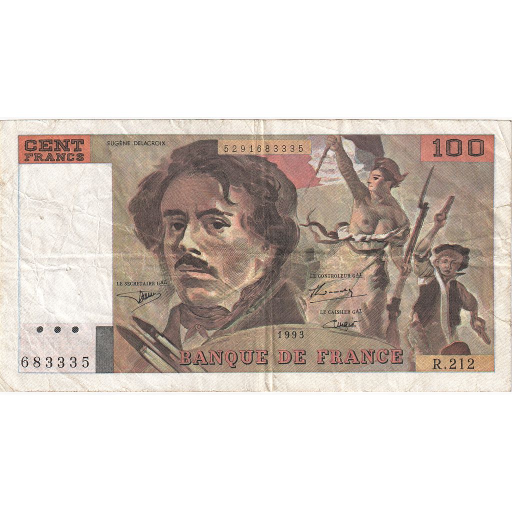 France, 100 Francs, 1993, R.212, VF(20-25), Fayette:69bis.05, KM:154g
