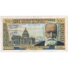 France, 500 Francs, Victor Hugo, 1958, O.105, TB, Fayette:35.10, KM:133b