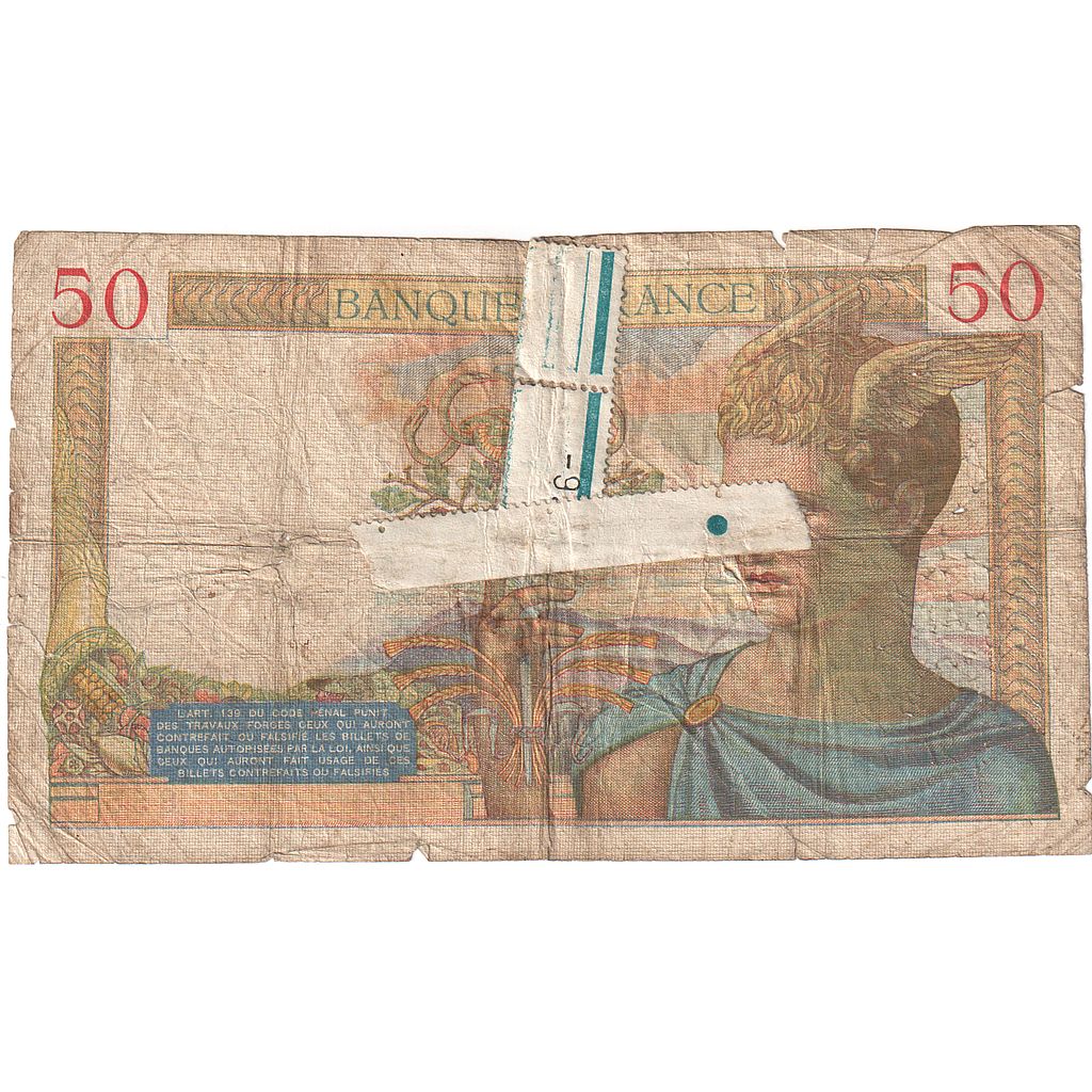 Frankrijk, 50 Francs, Cérès, 1937, P.7056, AB, Fayette:18.4, KM:85b