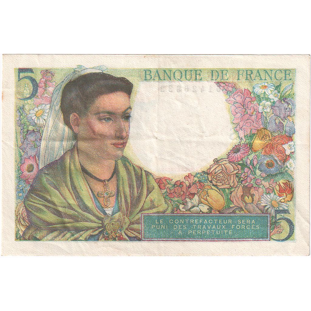 Frankreich, 5 Francs, 1943, P.65, SS+, Fayette:5.3, KM:98a