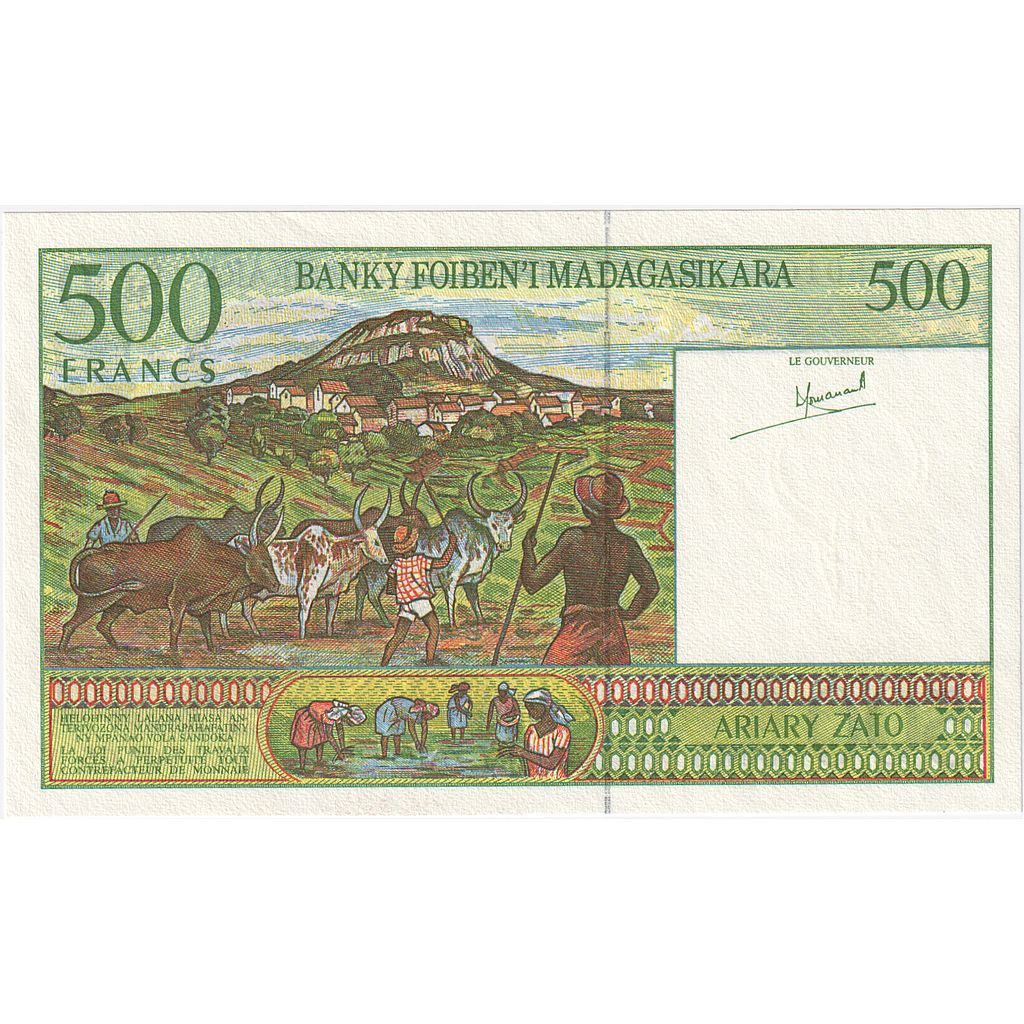 Madagascar, 500 Francs = 100 Ariary, KM:75a, NIEUW