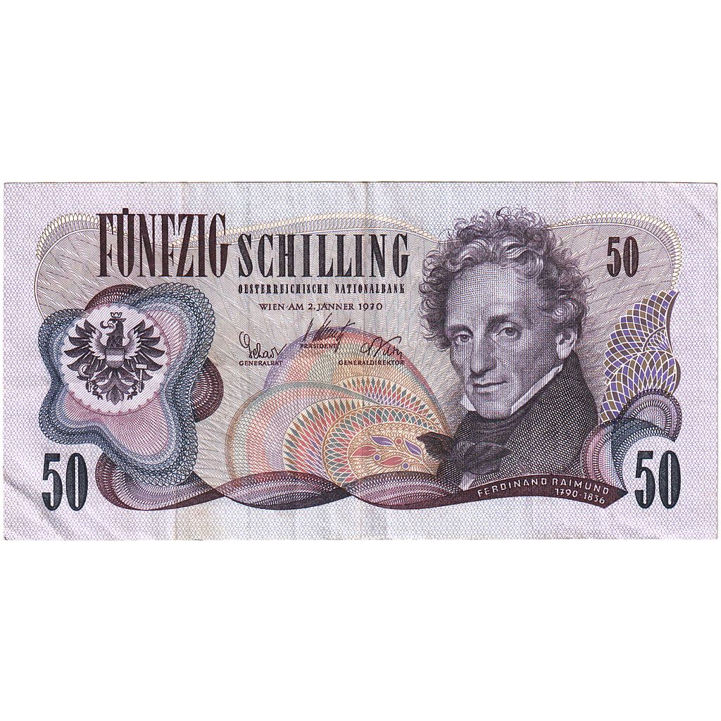 Austria, 50 Schilling, 1970, 1970-01-02, KM:143a, EF(40-45)