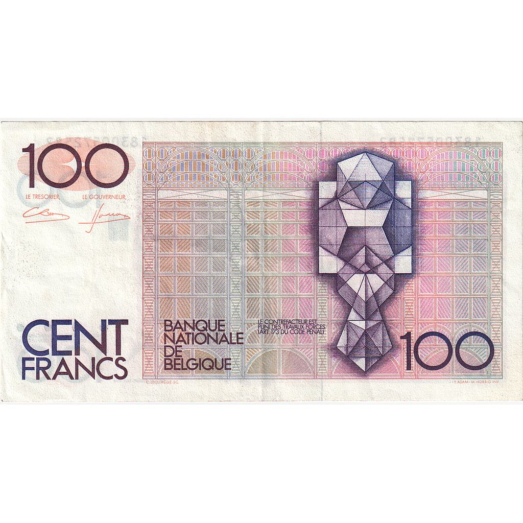 Belgium, 100 Francs, Undated (1982-94), KM:142a, AU(55-58)