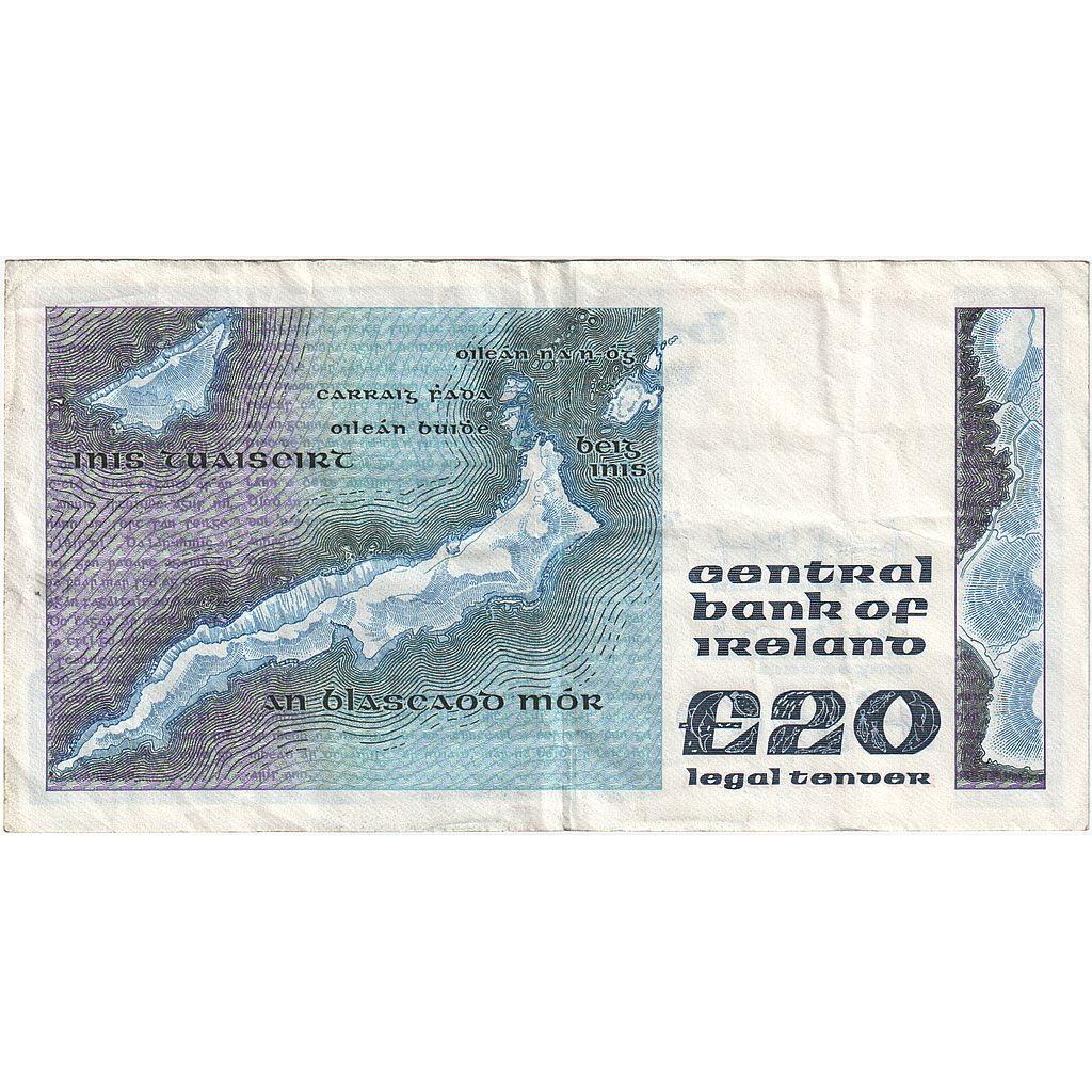 Ireland - Republic, 20 Pounds, 1985-08-26, EF(40-45)