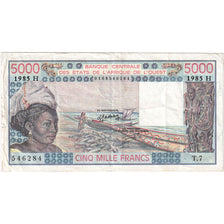 West African States, 5000 Francs, 1985, KM:708Kj, EF(40-45)