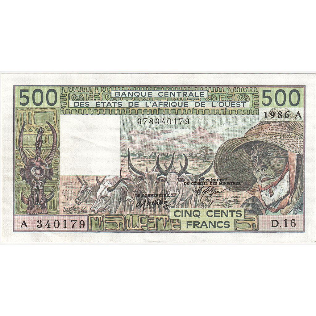 West Afrikaanse Staten, 500 Francs, 1986, KM:706Ki, NIEUW