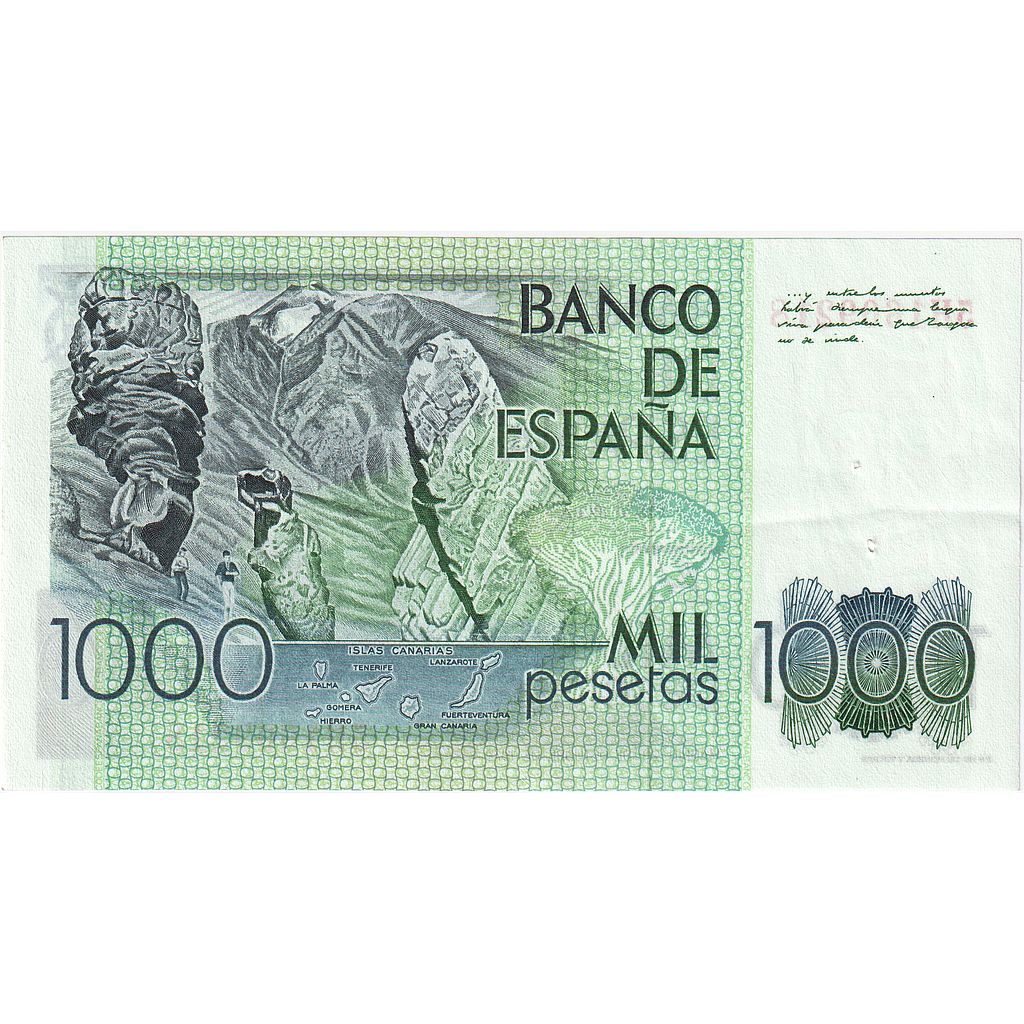 Spain, 1000 Pesetas, 1979, 1979-10-23, KM:158, AU(50-53)