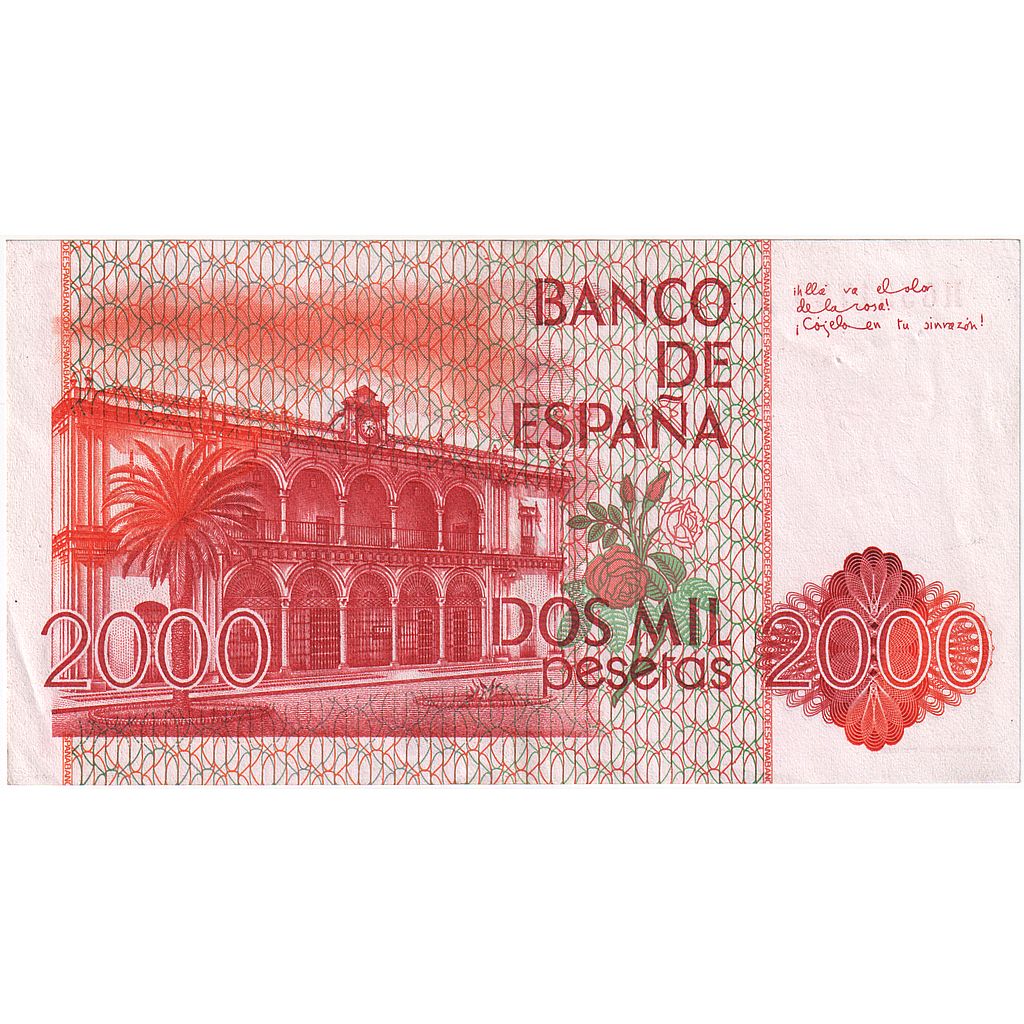 Spain, 2000 Pesetas, 1980, 1980-07-22, KM:159, AU(50-53)