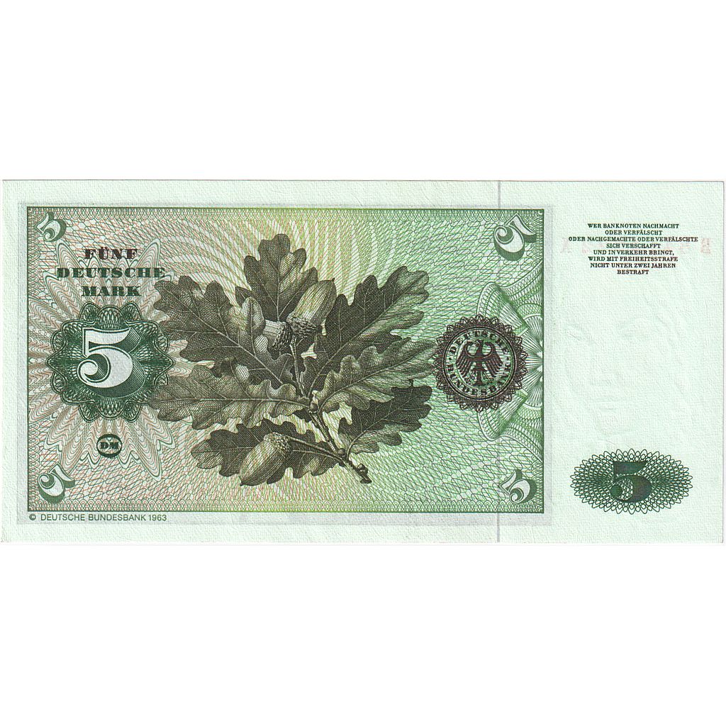République fédérale allemande, 5 Deutsche Mark, 1980, 1980-01-02, KM:30b